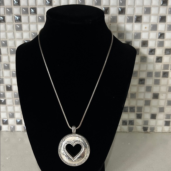 Brighton Jewelry - Brighton Silver Heart Pendant Necklace with Crystal Accents